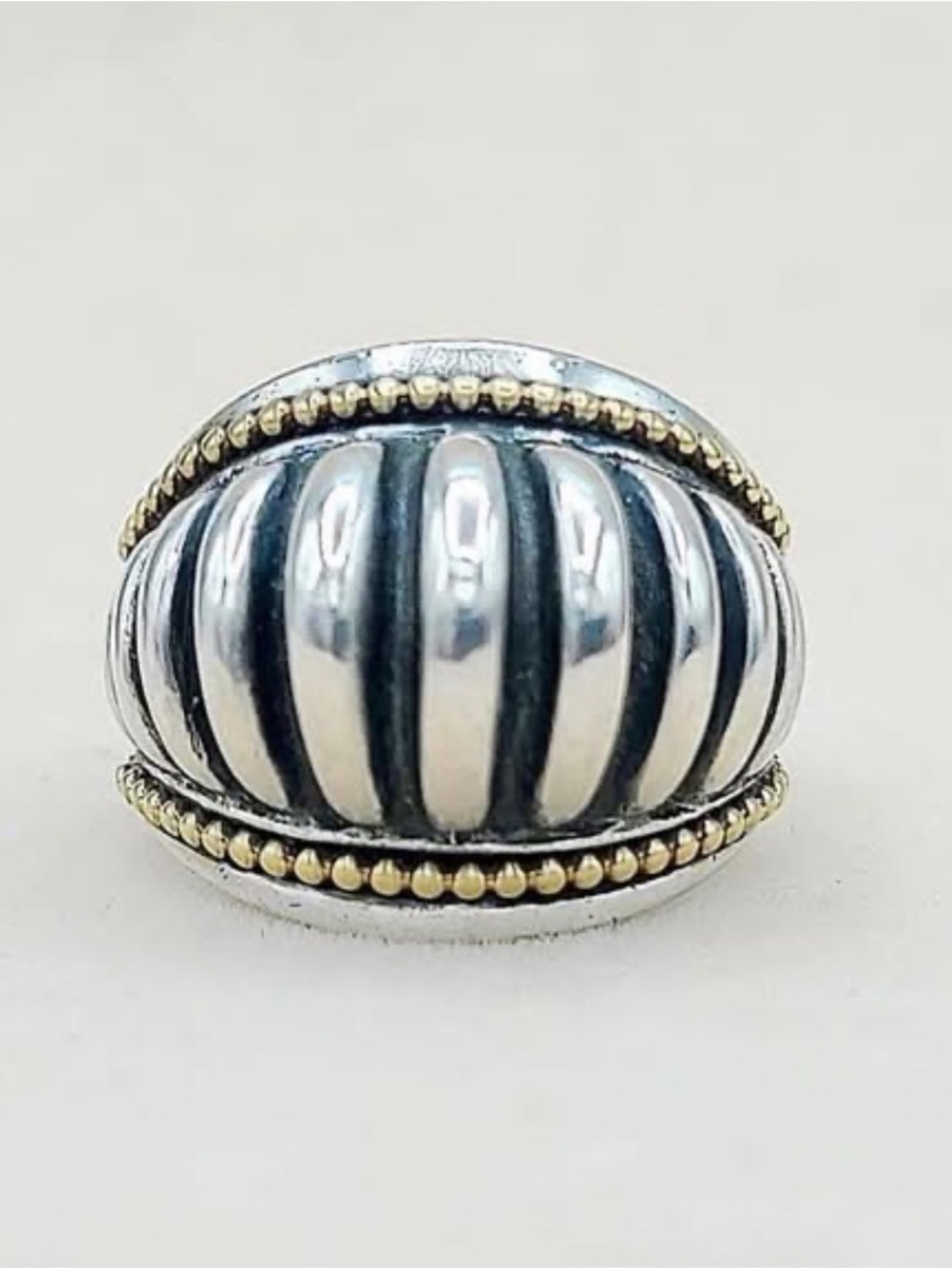 Lagos Caviar Dome Ring With Gold